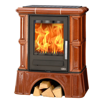 Керамическая печь BAVARIA LI, с чугунной топкой, с кафельным цоколем