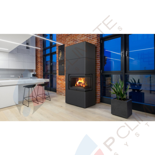 Каминокомплект SIMPLE Box черный с топкой BS, правый угол
