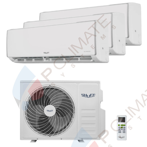 Мульти сплит система Shuft SFMS/I-09 HB FMI/N8/In/white + SFMS/I-12 HB FMI/N8/In/white x2  / SFMO/I-27 FMI-3/N8/Out