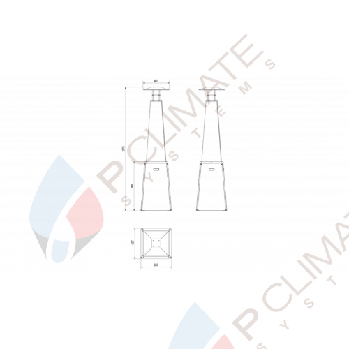 UMBRELLA/BS/C/G31/37MBAR/S/ZE - без стоек, черный, с газовым оборудованием