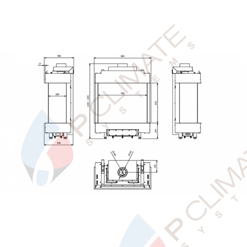 Каминная газовая топка LEO/LP/76/62/G31/37MBAR, баллонный газ Каминная газовая топка LEO/LP/76/62/G31/37MBAR, баллонный газ