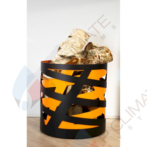 Дровница Saturn, черно-оранжевая Дровница Saturn, черно-оранжевая